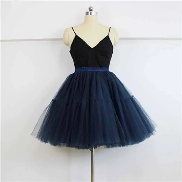 Lady's Princess Tutu Tulle Knee Length Skirt Underskirt