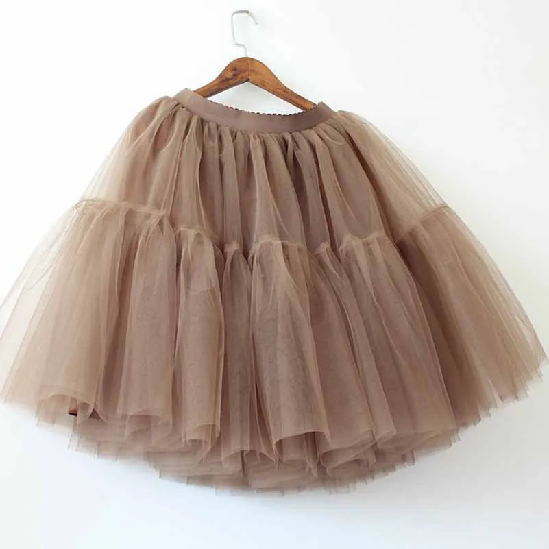 Lady's Princess Tutu Tulle Knee Length Skirt Underskirt