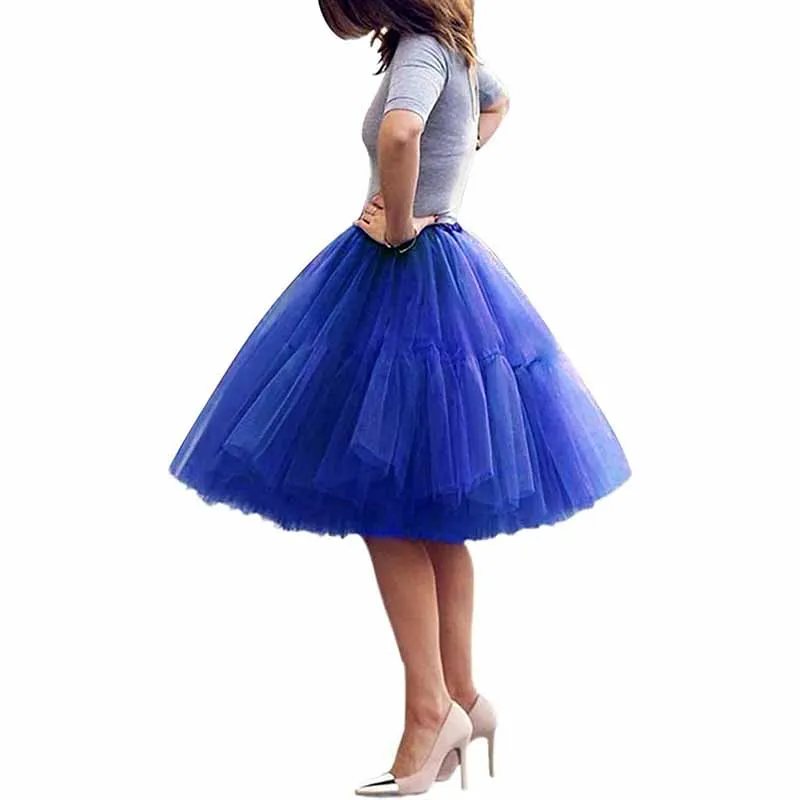 Lady's Princess Tutu Tulle Knee Length Skirt Underskirt