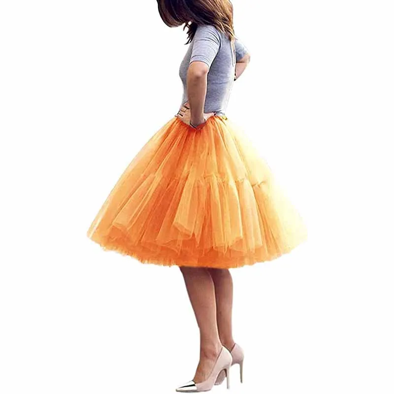 Lady's Princess Tutu Tulle Knee Length Skirt Underskirt