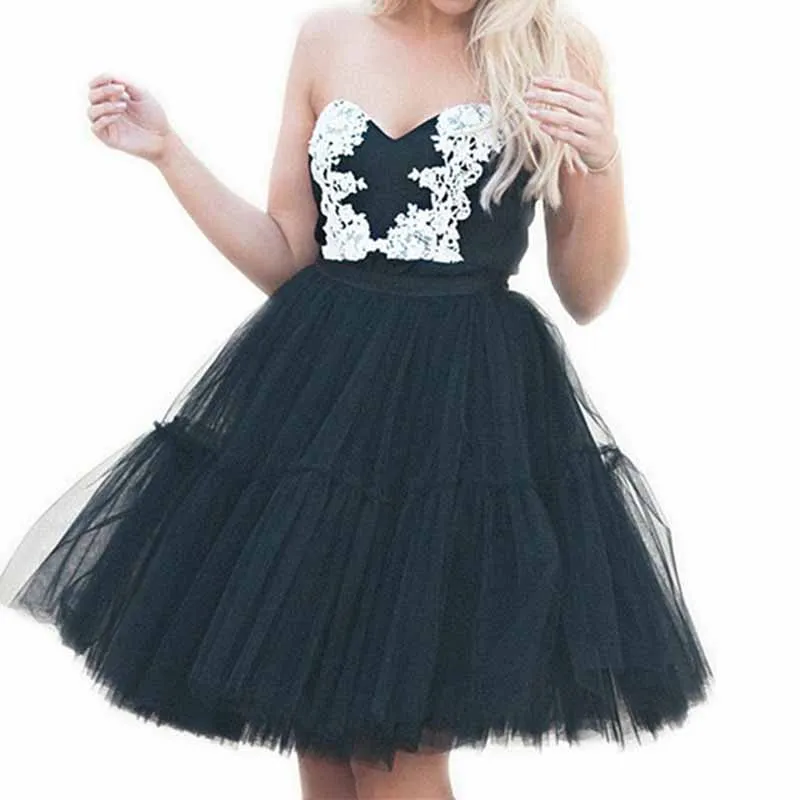 Lady's Princess Tutu Tulle Knee Length Skirt Underskirt