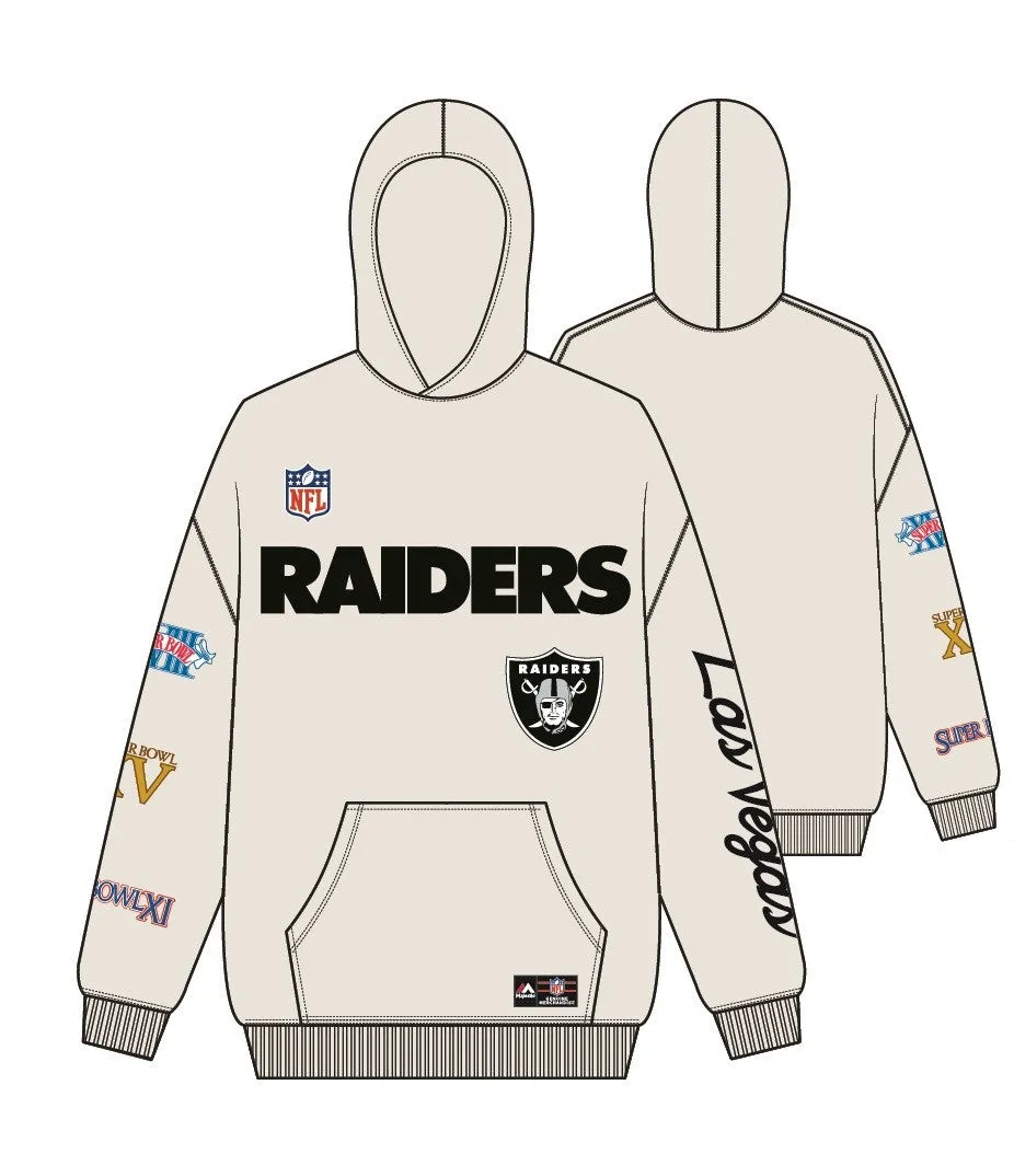 Las Vegas Raiders Vintage OTH Hoodie NFL Vintage White By Majestic