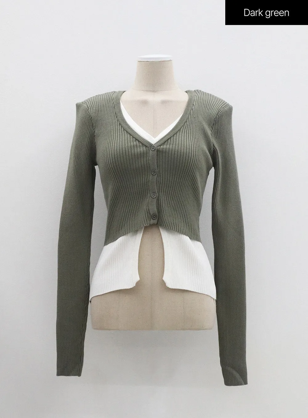 Layered Ribbed Knit Top OM306