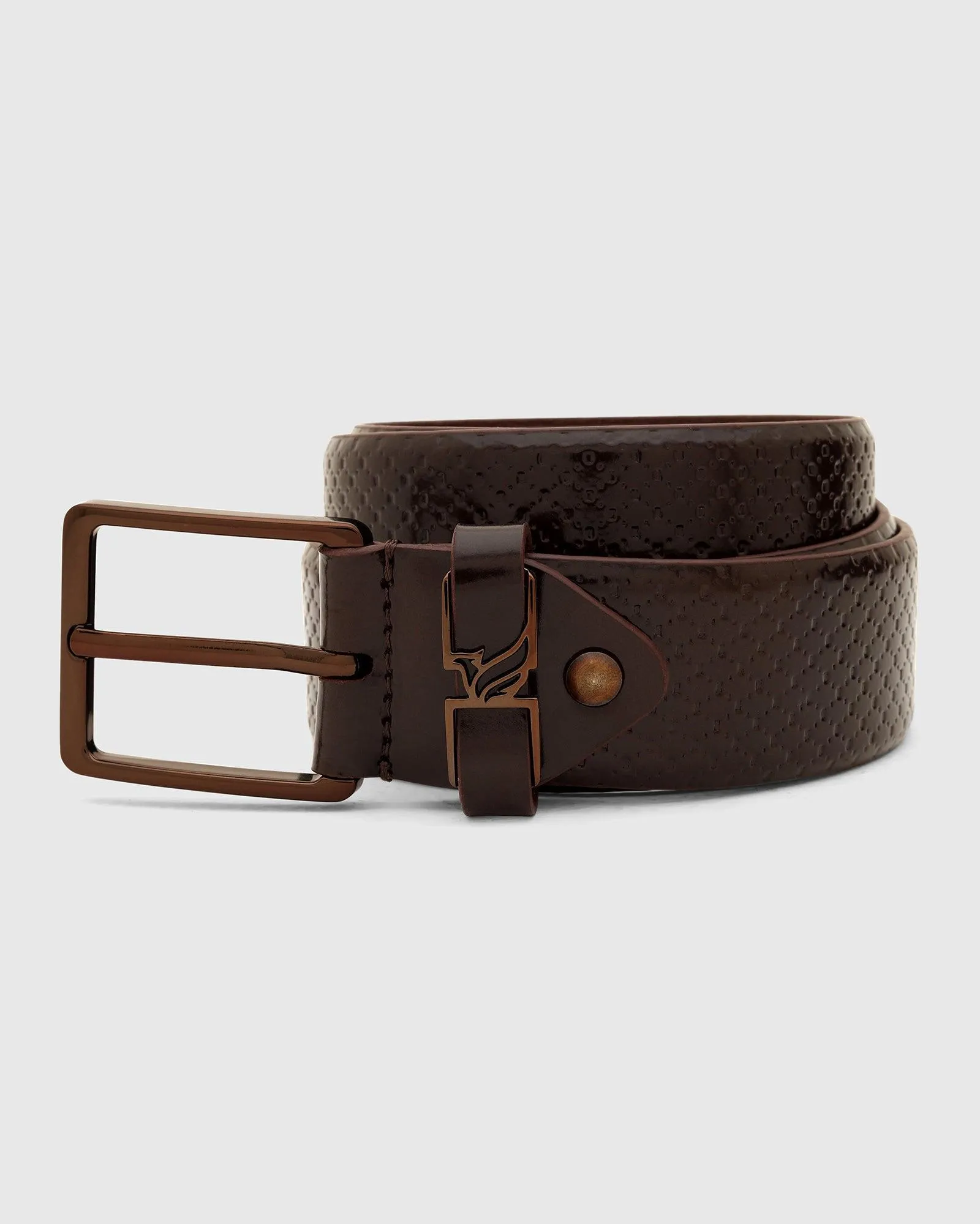 Leather Wine Textured Belt - Tarak