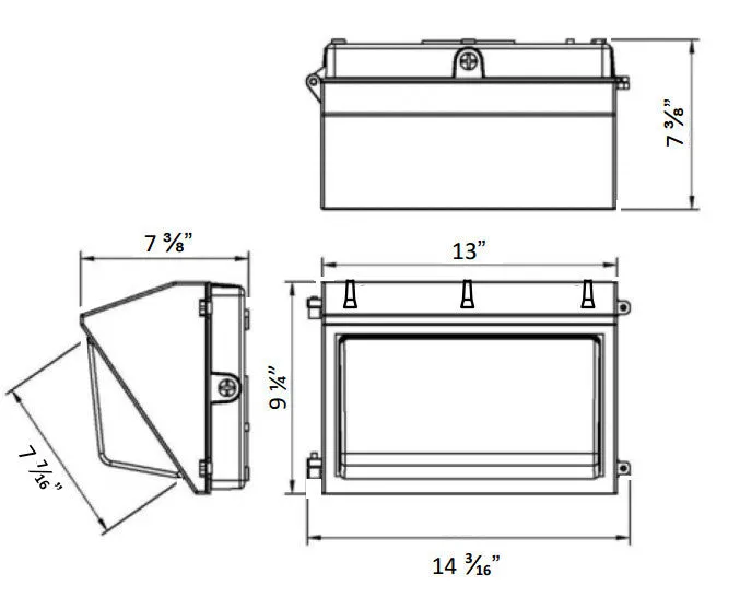 LED 60 & 80 Watt 120-277 Volt 4000K & 5000K Wall Pack