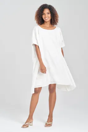 Linen Embroidered Short Caftan