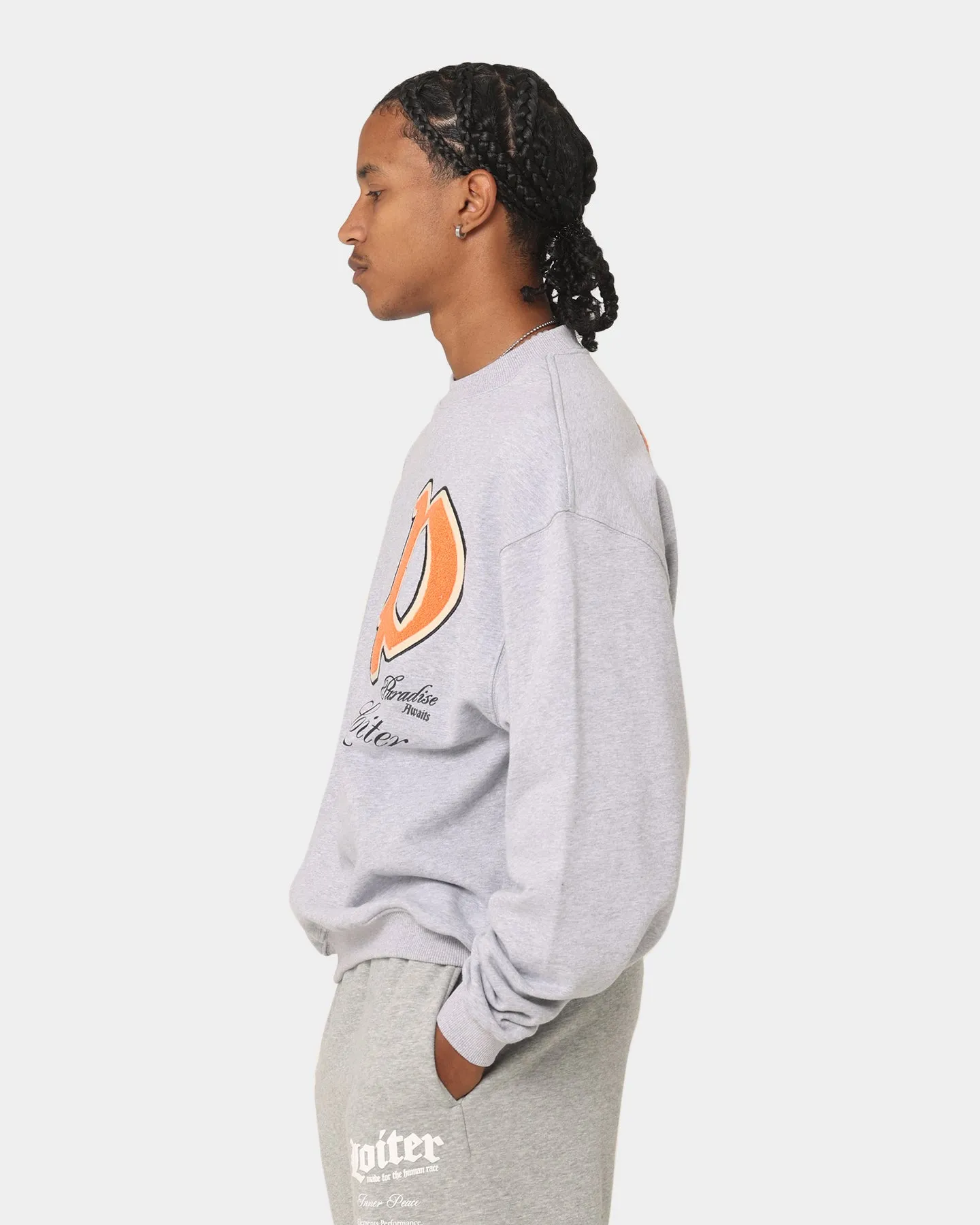 Loiter Paradise Crewneck Grey Marle