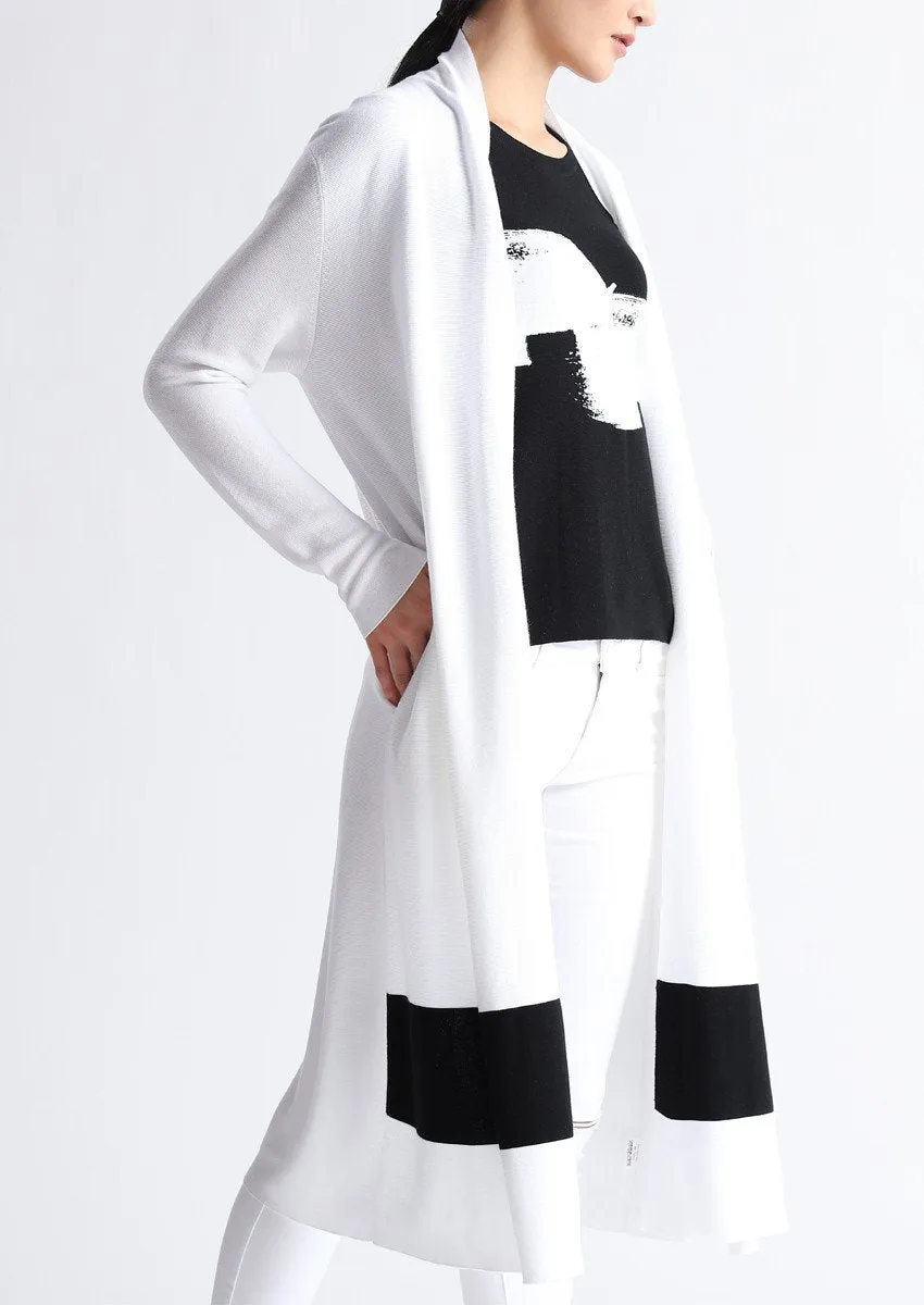 Long black and white cotton jumper