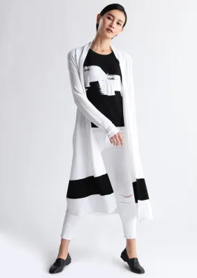 Long black and white cotton jumper