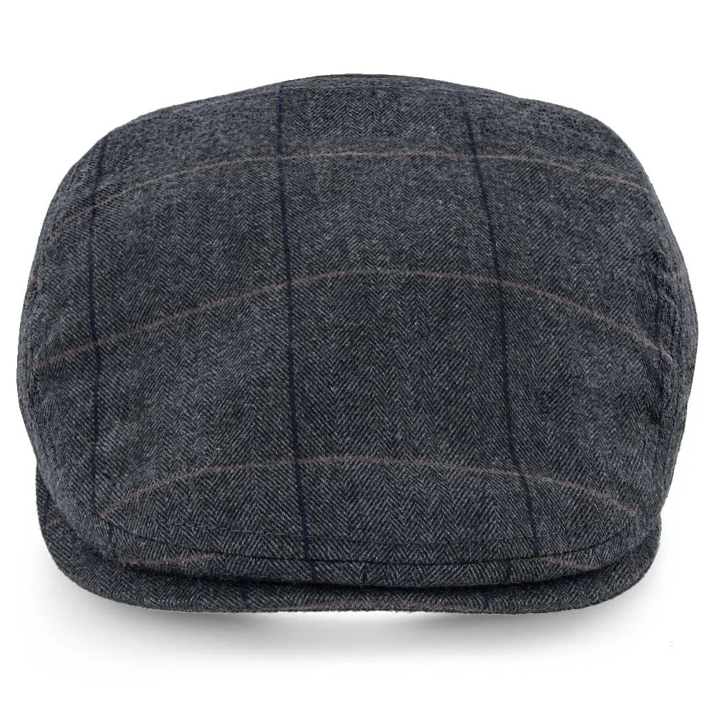 Main Street - Walrus Grey Tweed Plaid Herringbone Ivy Cap