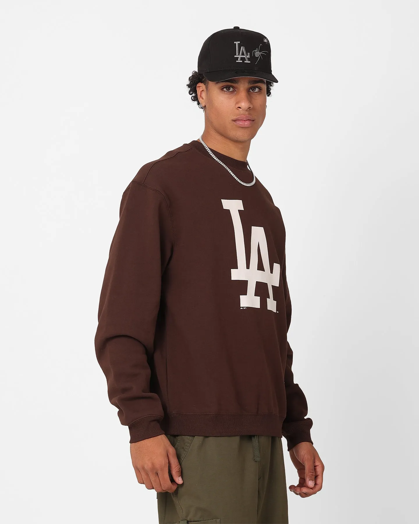 Majestic Athletic Los Angeles Dodgers Core Crewneck Sweatshirt Dark Oak