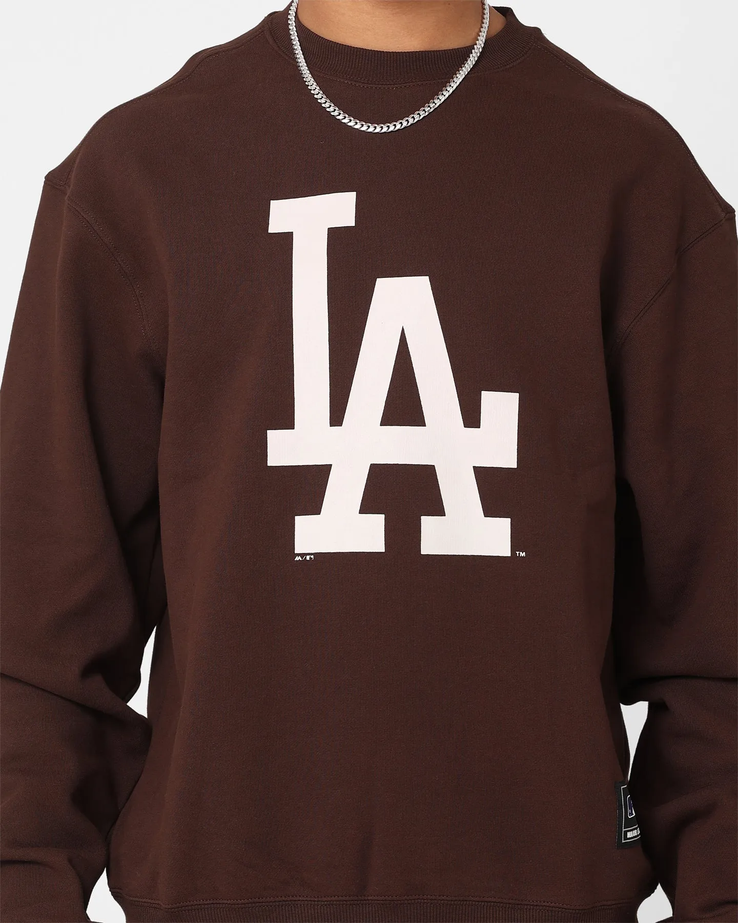 Majestic Athletic Los Angeles Dodgers Core Crewneck Sweatshirt Dark Oak