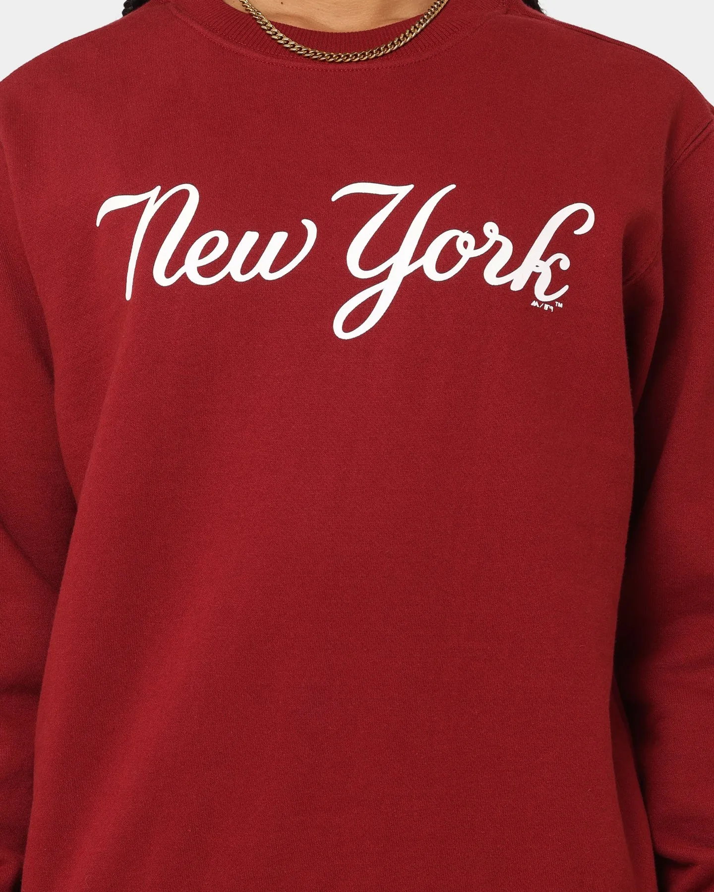 Majestic Athletic Women's New York Yankees Heritage Crewneck Dark Blood