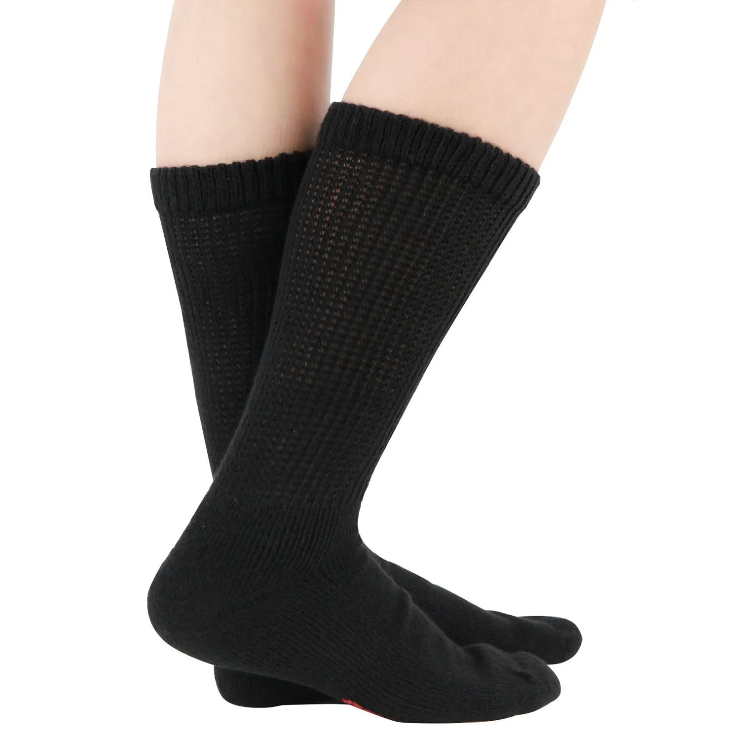 MD Polyester Loose Fit Crew Socks Half Cushion Dress Socks