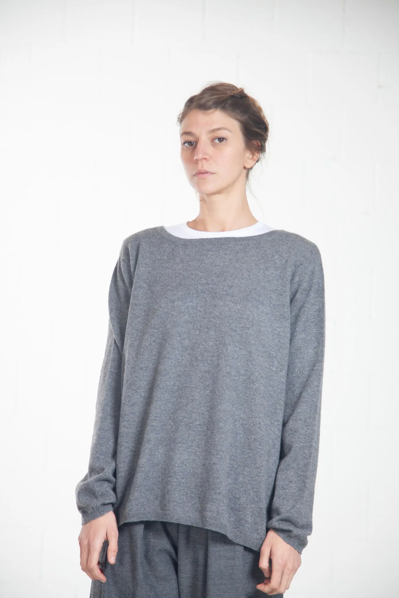 Melange Grey Cashmere Pullover