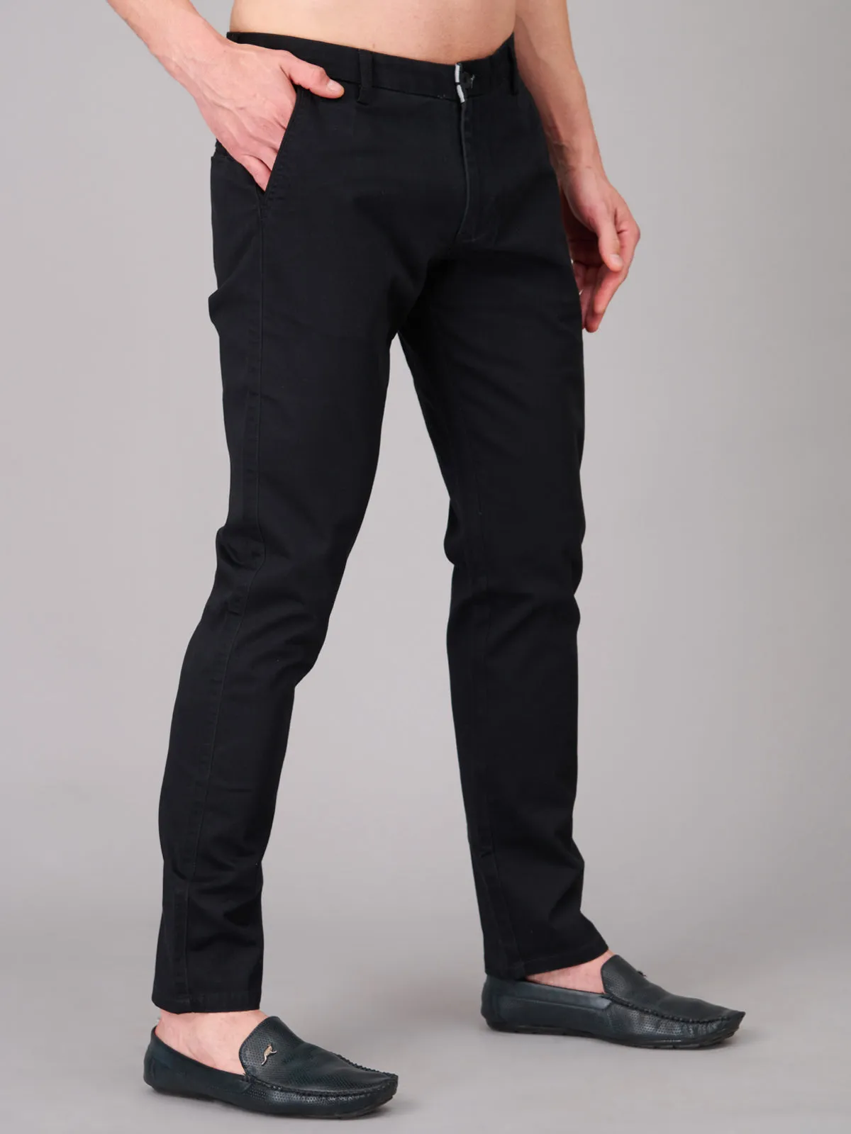 Men Black Cotton Trouser (GBTMK7652)