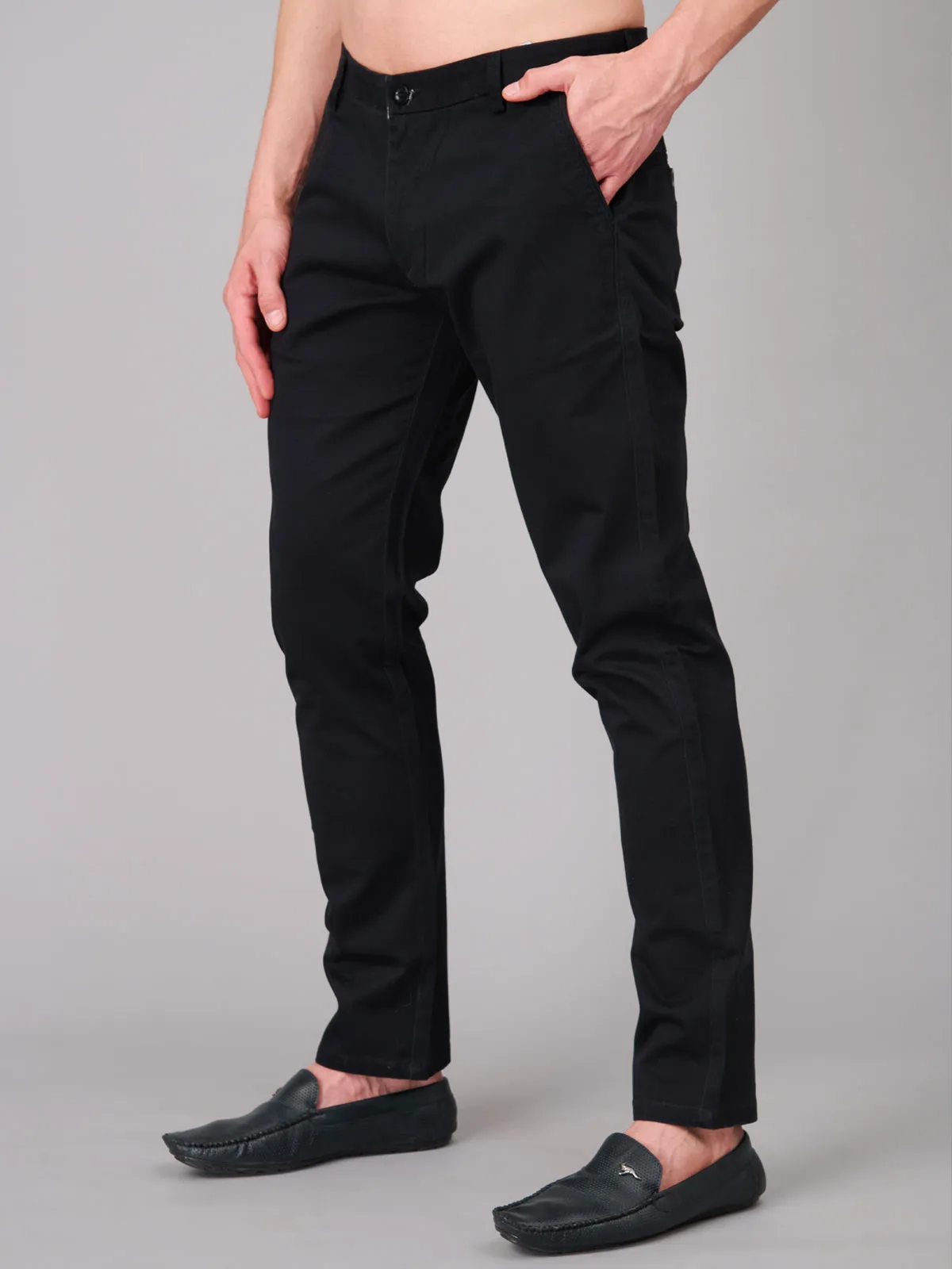 Men Black Cotton Trouser (GBTMK7652)