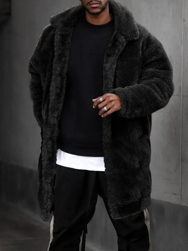 Men's Buttoned Maxi Fleece Coat