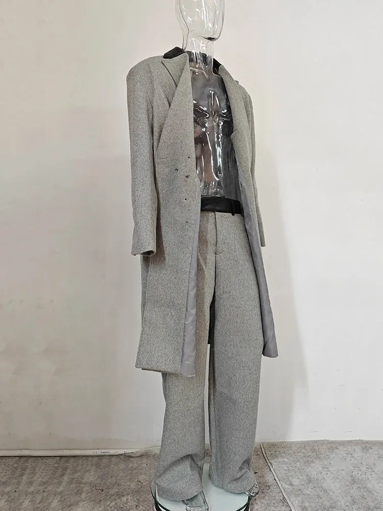 Men's Luxurious Oversized Coat & Trousers 2-Piece Set