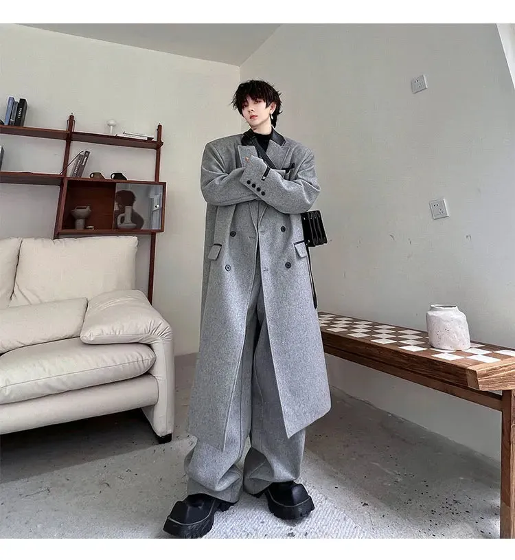 Men's Luxurious Oversized Coat & Trousers 2-Piece Set