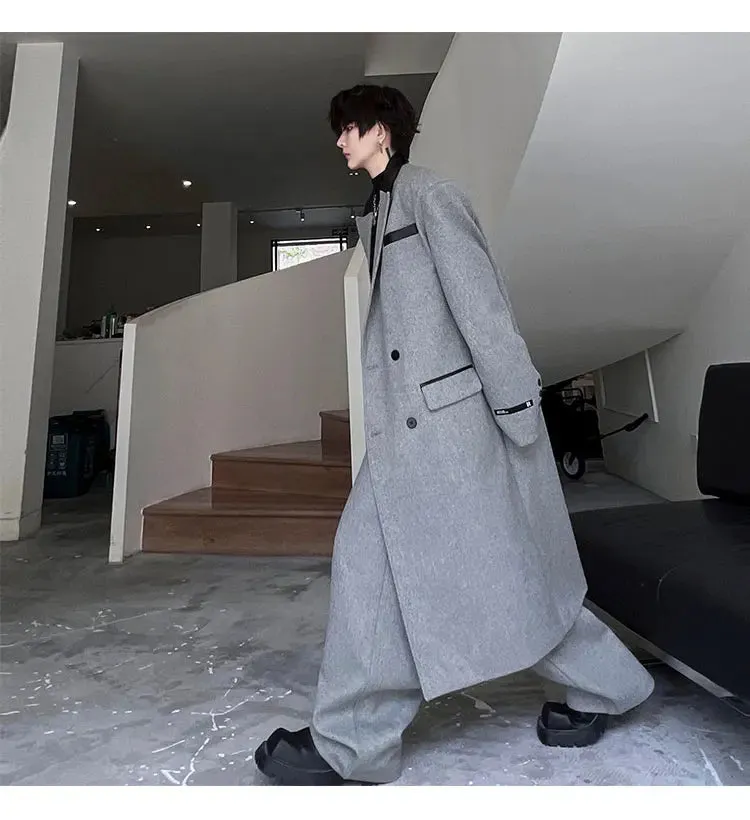 Men's Luxurious Oversized Coat & Trousers 2-Piece Set