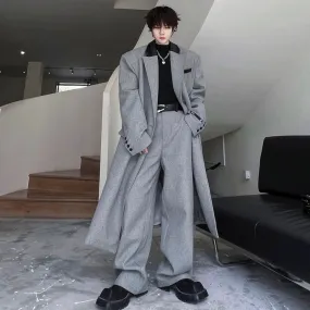 Men's Luxurious Oversized Coat & Trousers 2-Piece Set