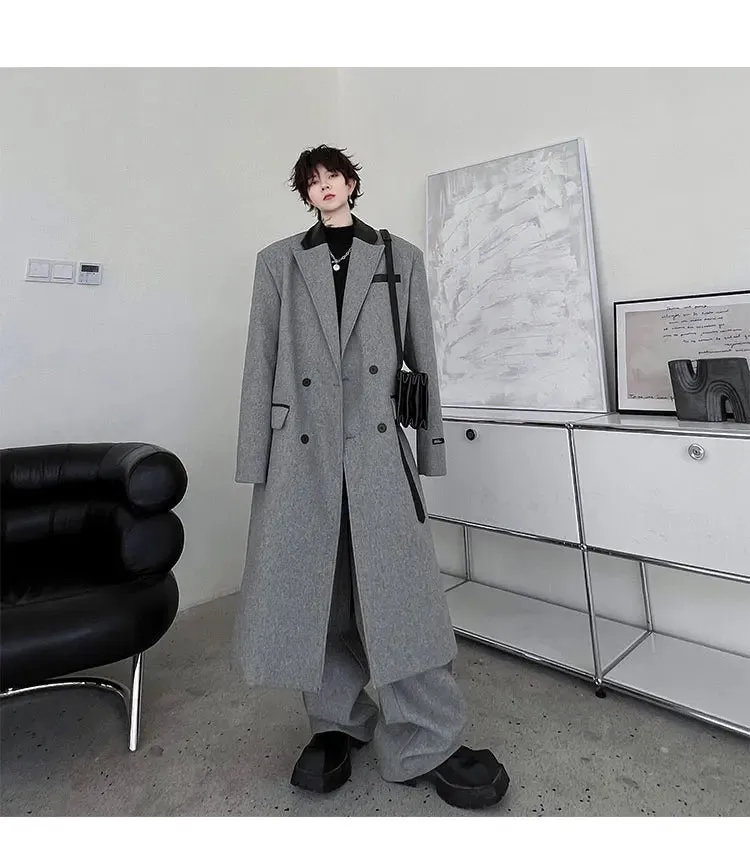 Men's Luxurious Oversized Coat & Trousers 2-Piece Set