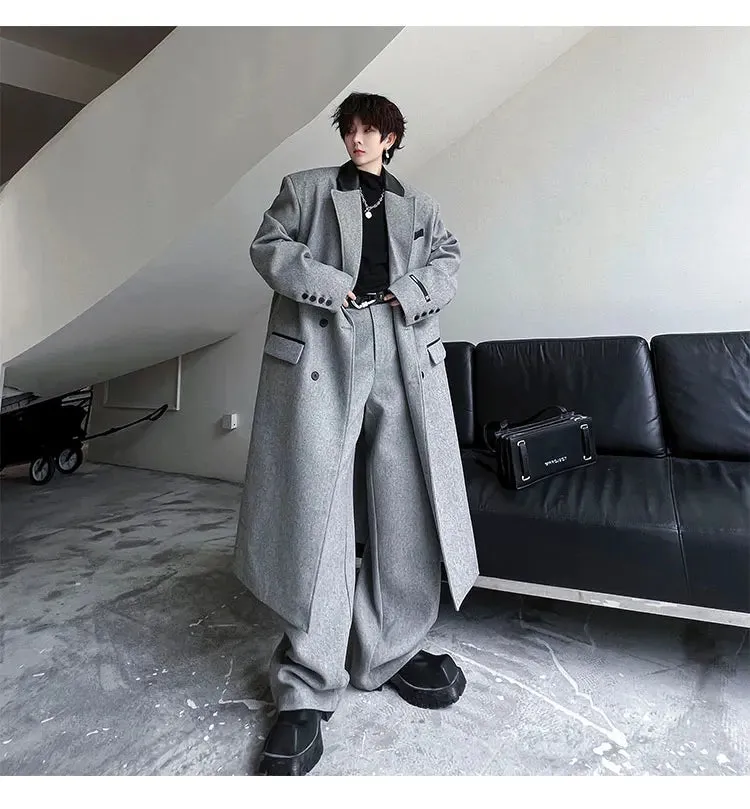 Men's Luxurious Oversized Coat & Trousers 2-Piece Set