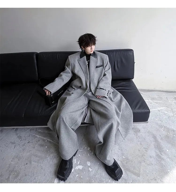 Men's Luxurious Oversized Coat & Trousers 2-Piece Set