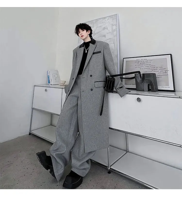 Men's Luxurious Oversized Coat & Trousers 2-Piece Set