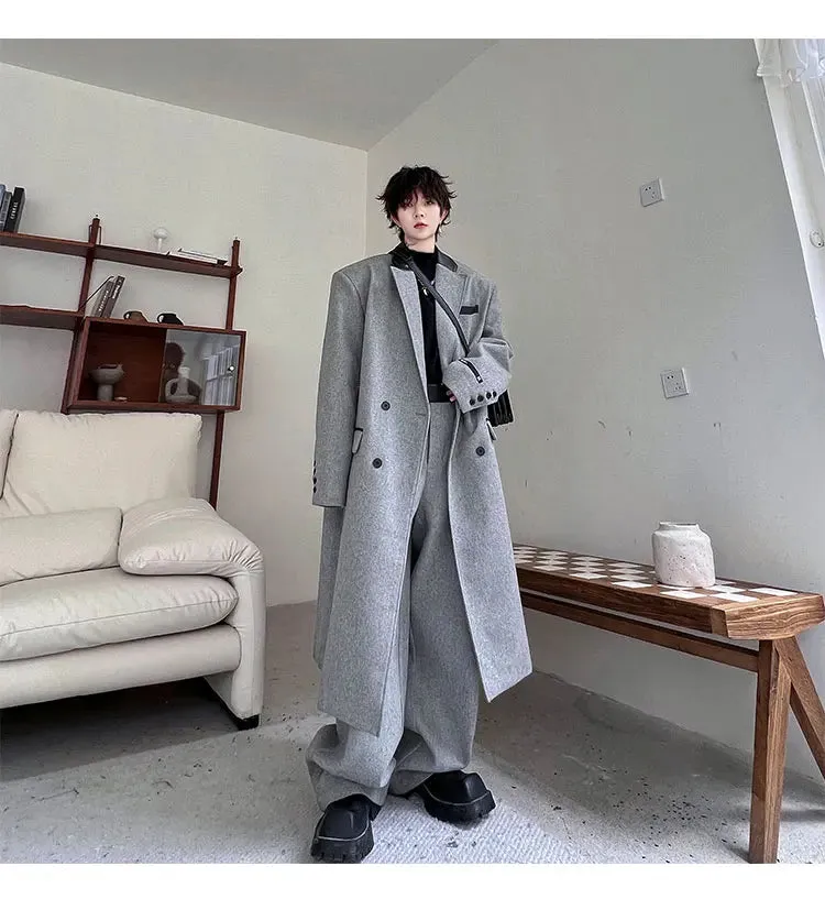 Men's Luxurious Oversized Coat & Trousers 2-Piece Set