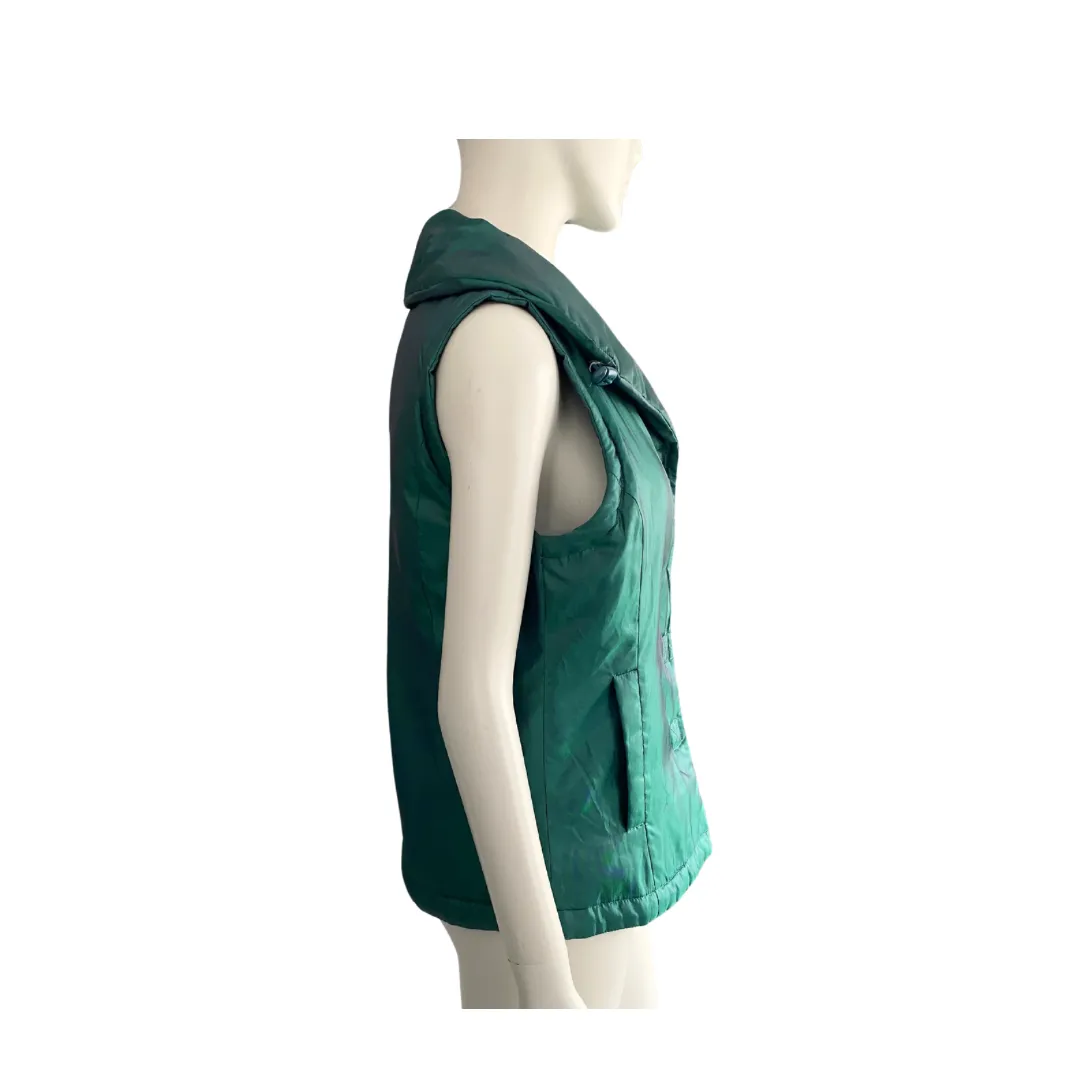 Metallic Gilet Puffer Vest Waistcoat Jade Green SIZE 10