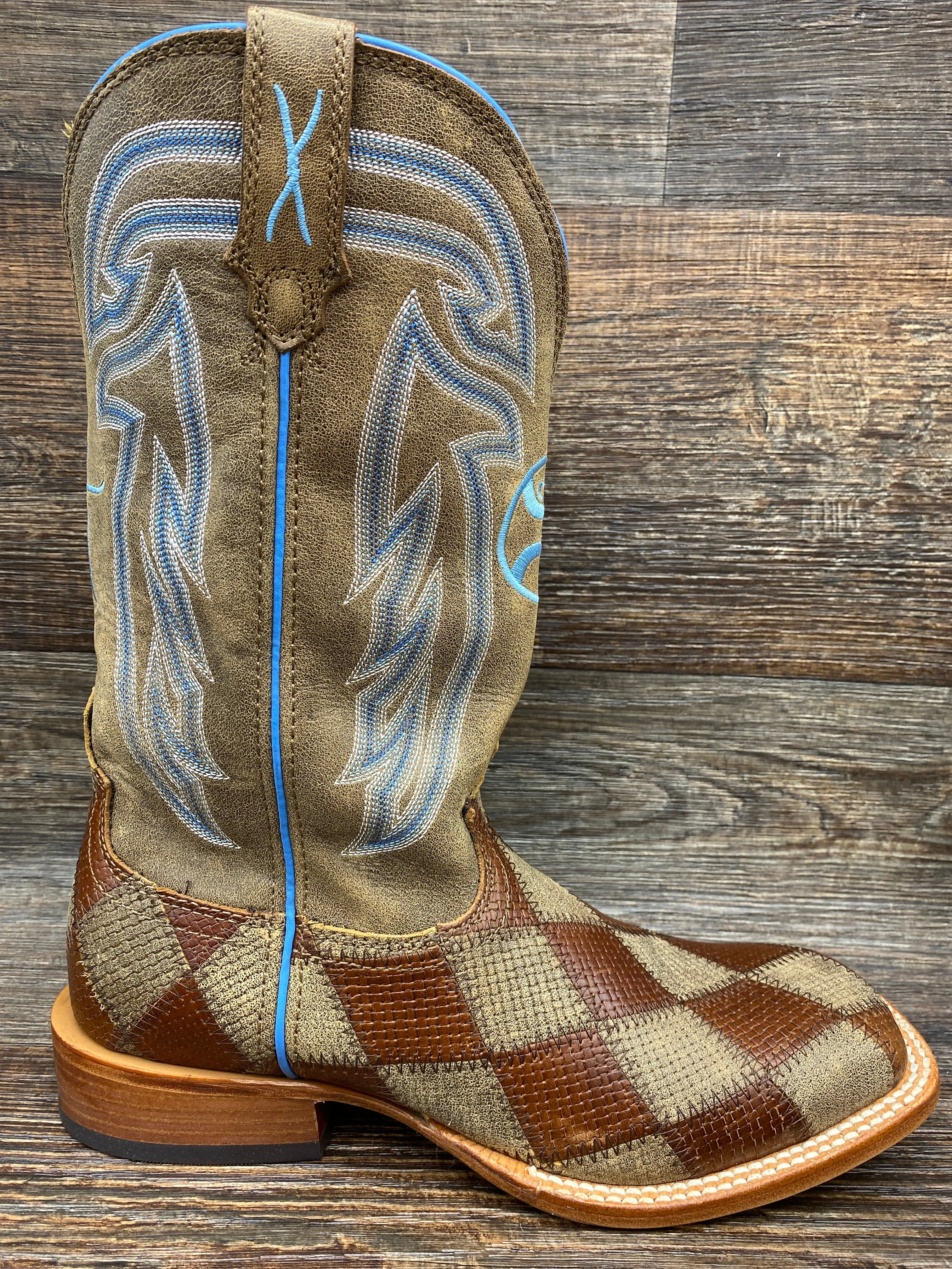 mhy0024 Men's Patchwork Hooey Square Toe Western Boot by Twisted X