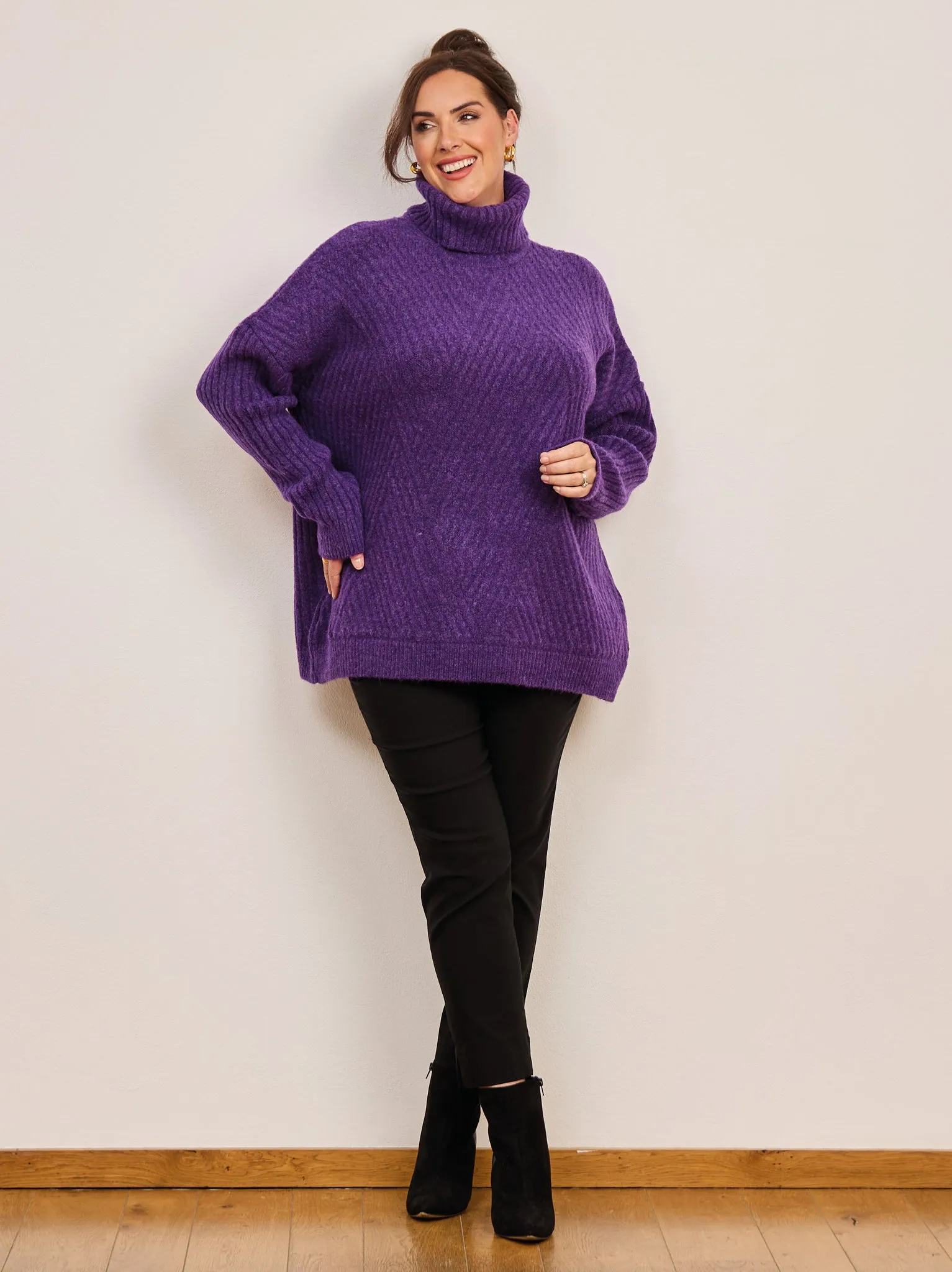 Milana Fluffy Knit Jumper - Purple