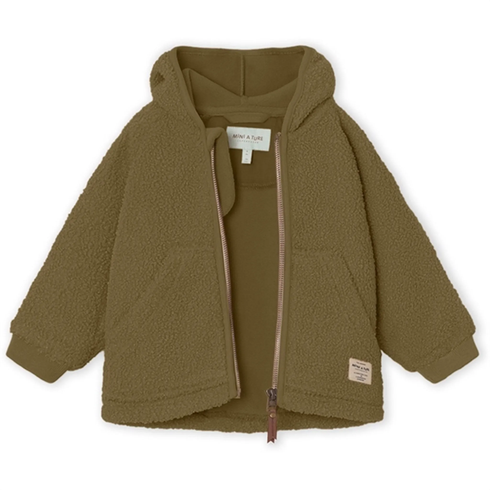 MINI A TURE Liff Teddy Fleece jacket Capers Green