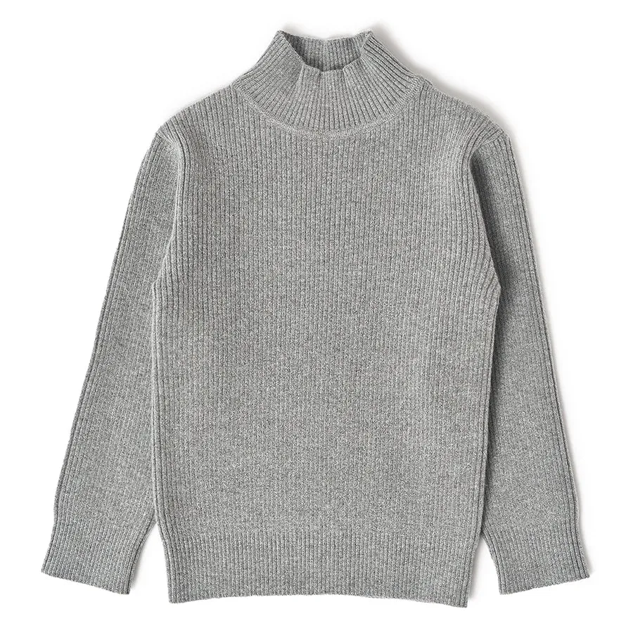 Misty Knitted Thermal Grey Top with Turtle Neck