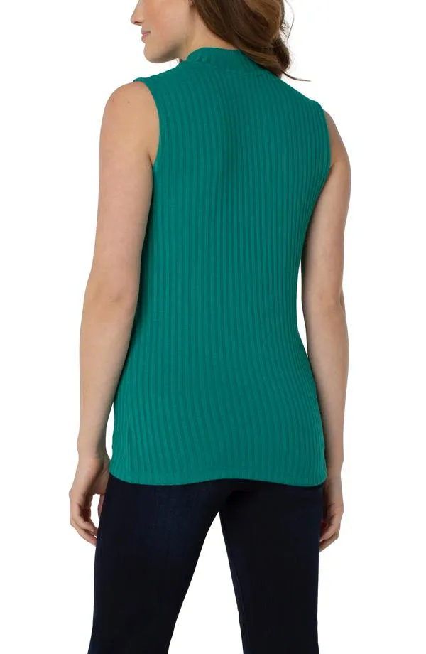 Mock Sleeveless Top - Kelly Green