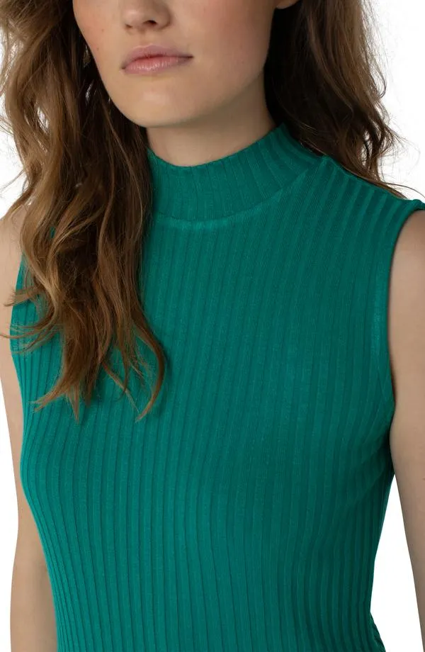 Mock Sleeveless Top - Kelly Green