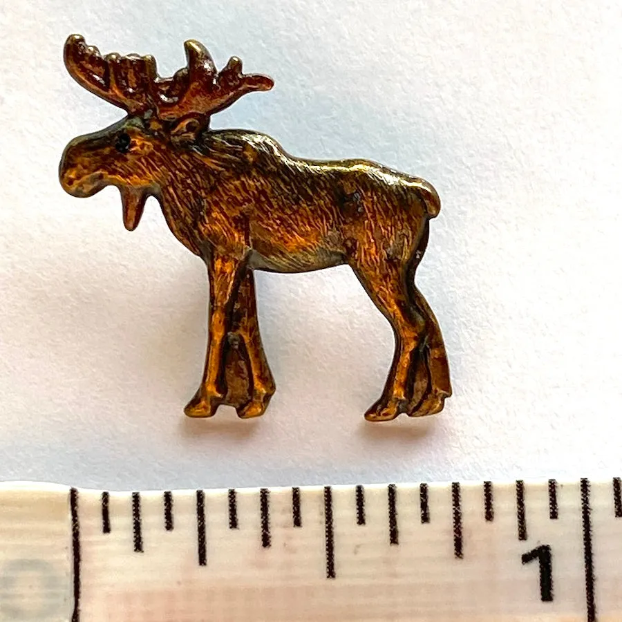 Moose Button, Antique Bronze Metal 7/8" by Susan Clarke  #SC-235