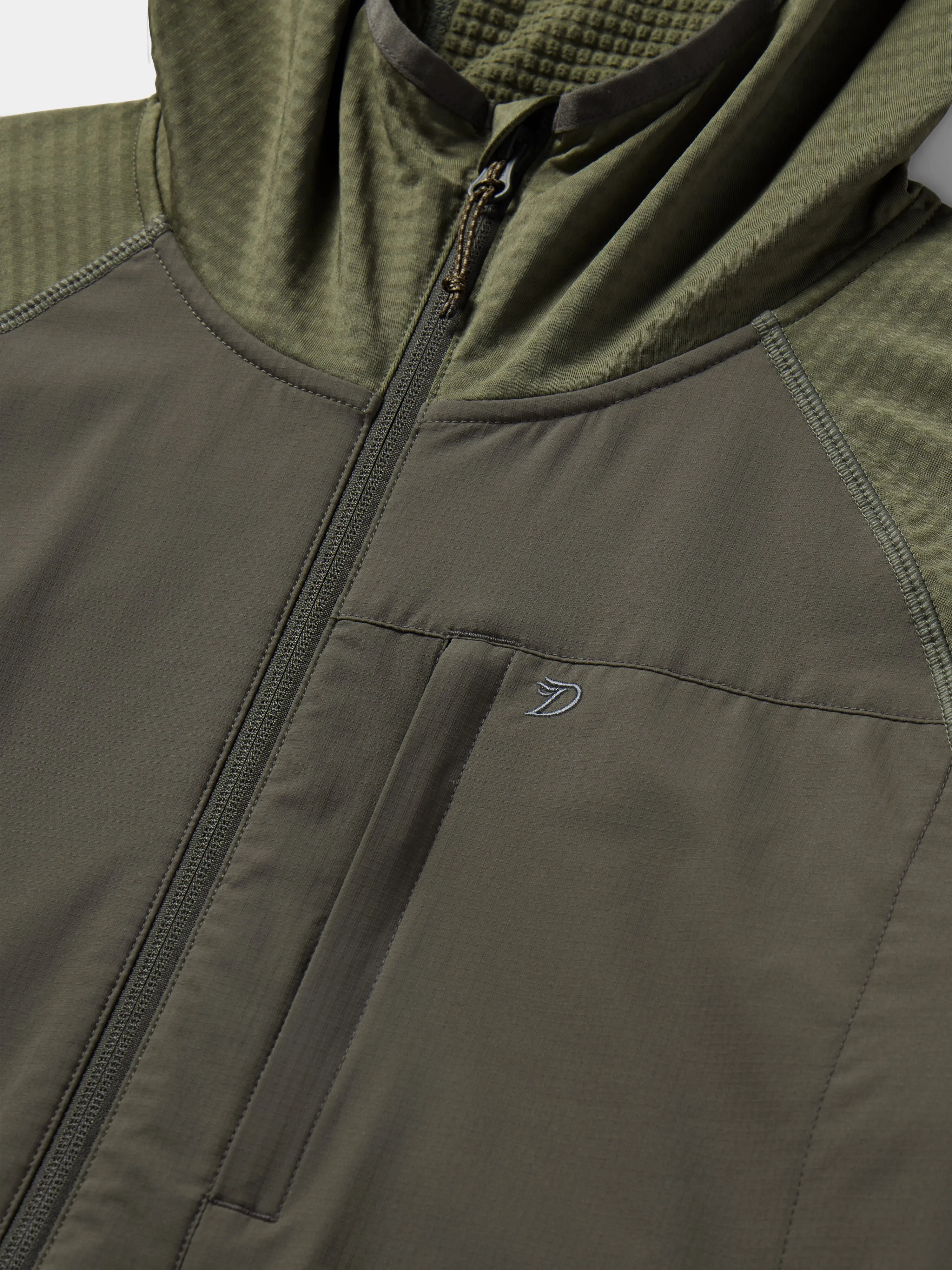 M's Lightweight Grid Tech Fleece Full Zip - Moss/Raven