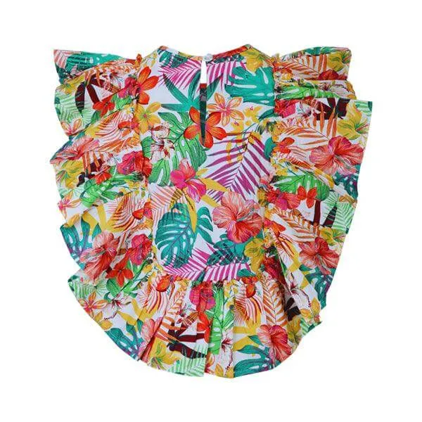 MULTI-COLOR FLORAL FRENZY BLOUSE FOR GIRLS