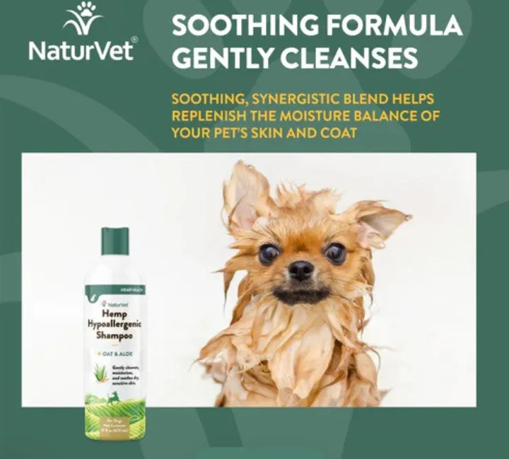 NaturVet Hemp Hypoallergenic Shampoo for Dogs (16oz)