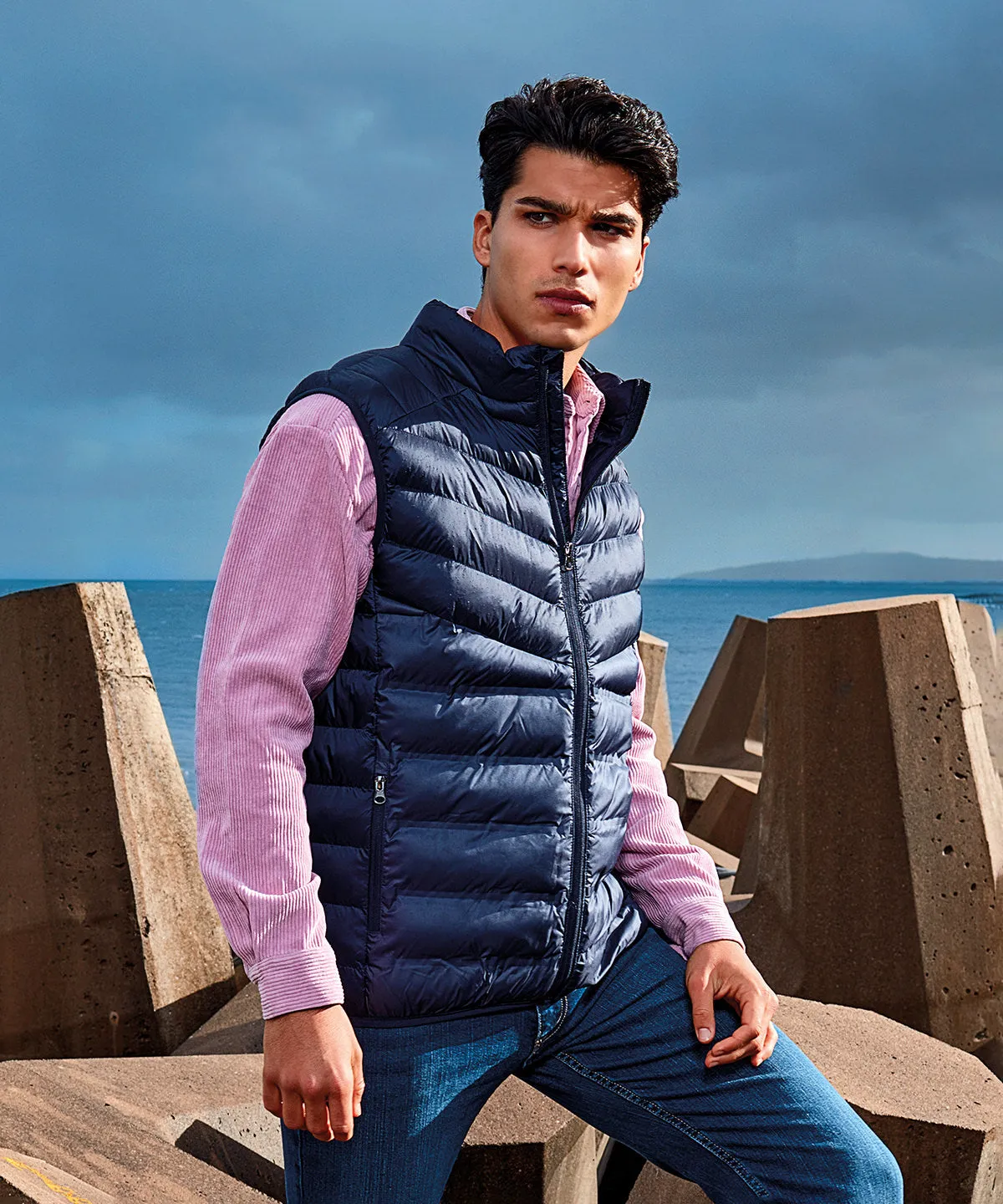 Navy - Mantel moulded gilet