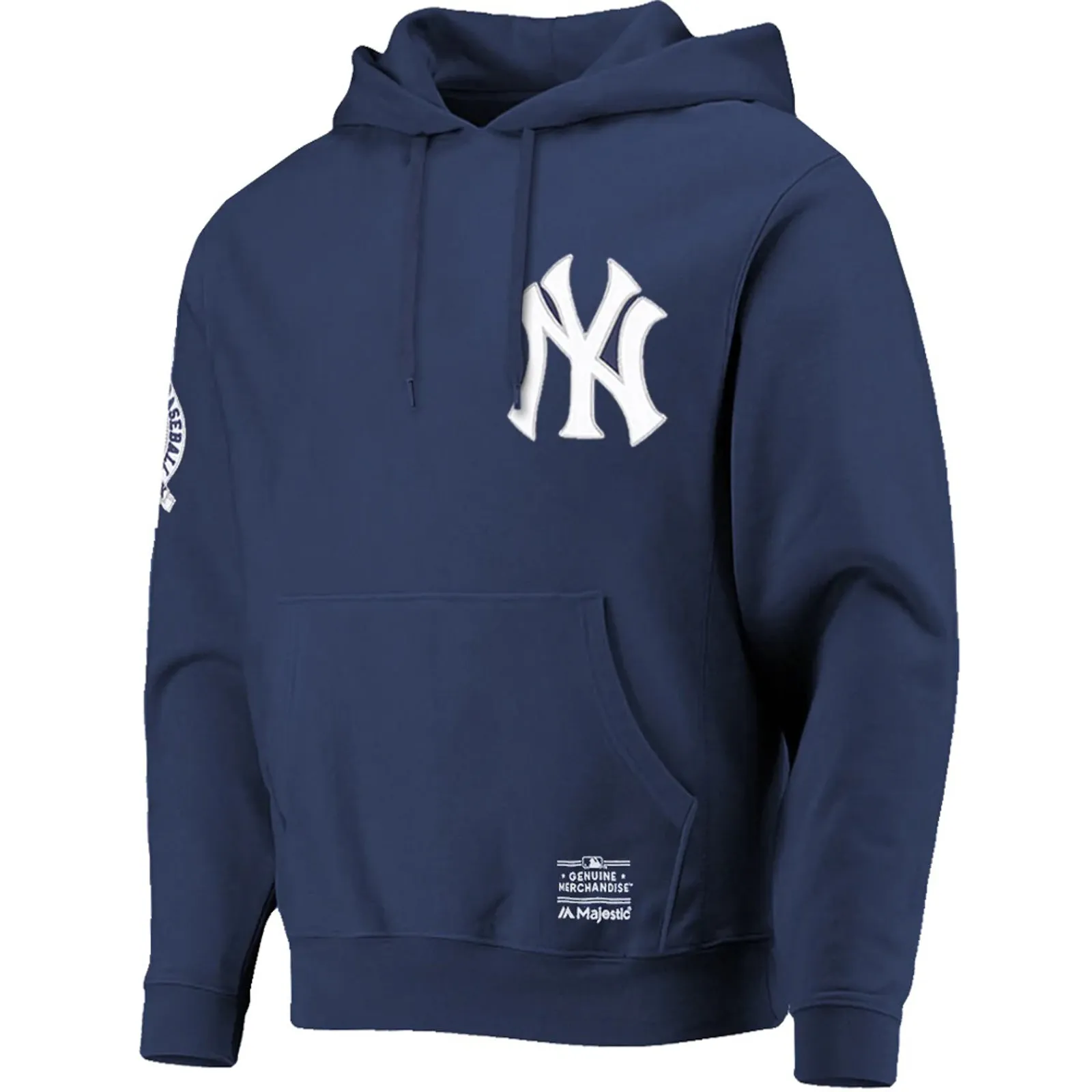 New York Yankees Vintage Wordmark Hoodie MLB Midnight Blue By Majestic