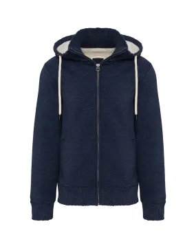 Night Blue Heather - Vintage sherpa-lined fleece jacket