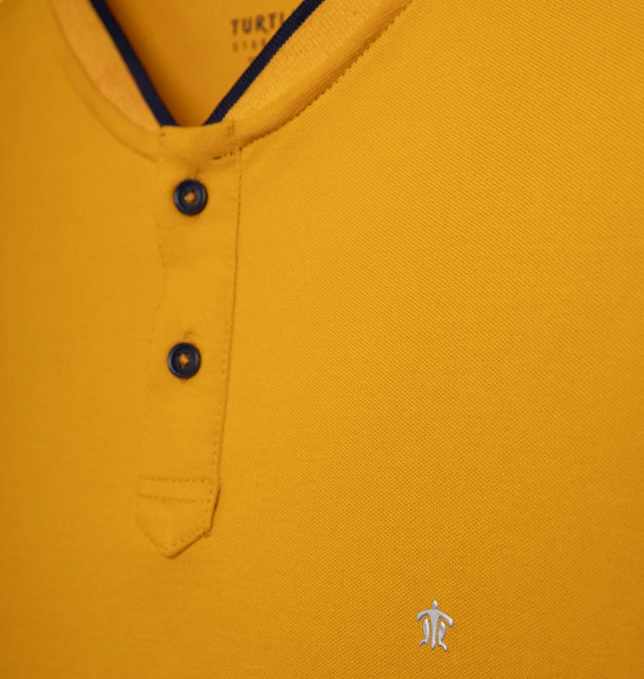 Ochre Flex Mandarin Polo T-Shirt For Men