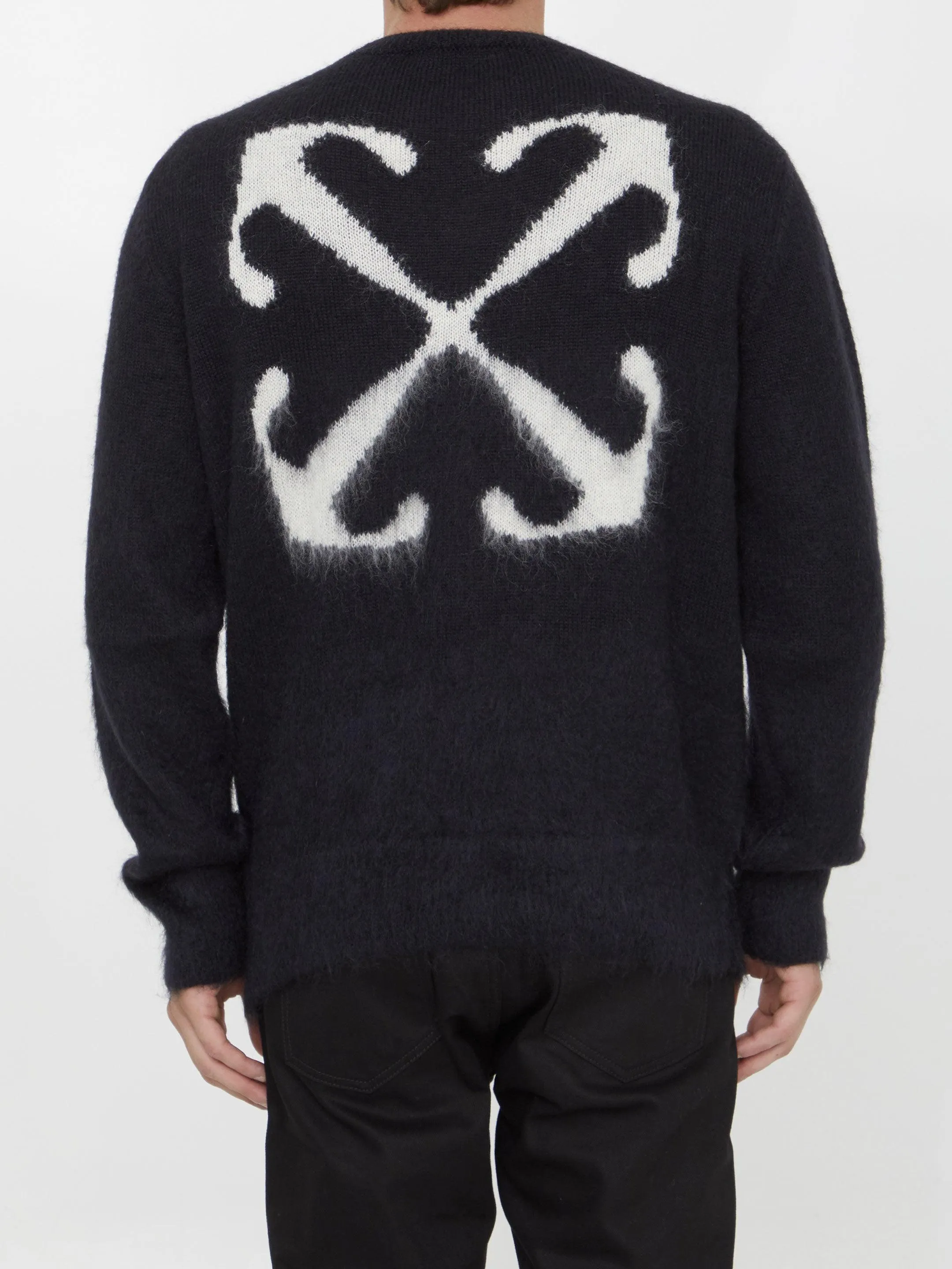 Off White Mohair Arrow Jumper