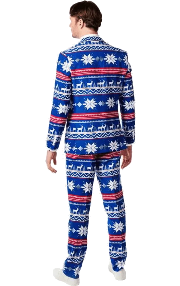 OppoSuits Mens Rudolph Print Christmas Suit