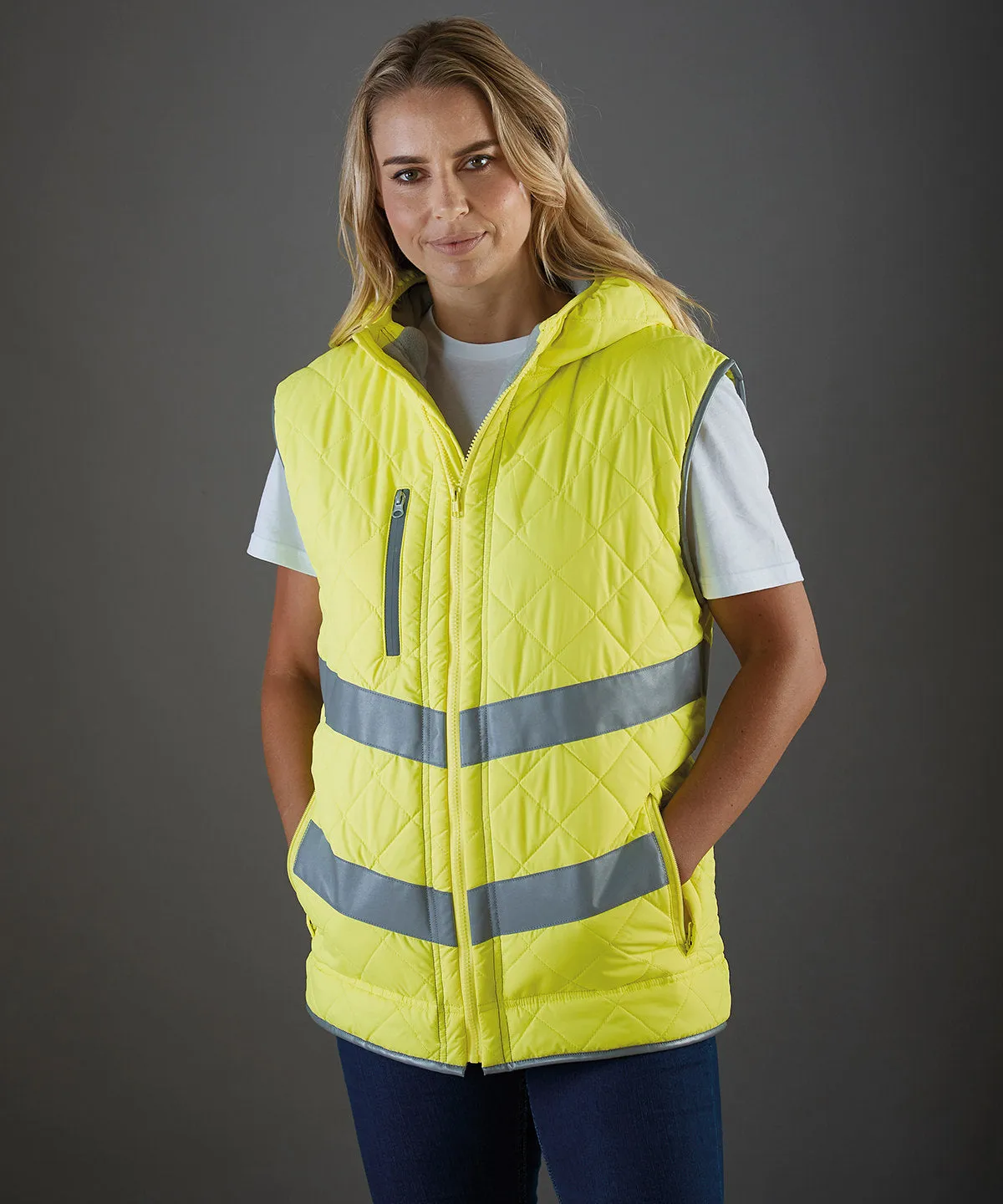 Orange - Hi-vis Kensington hooded gilet (HV007)