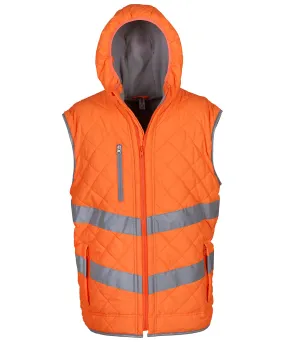 Orange - Hi-vis Kensington hooded gilet (HV007)